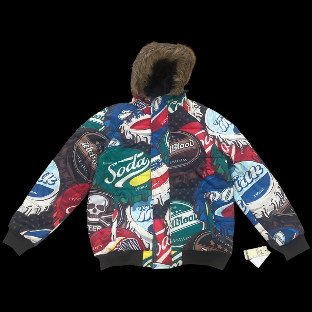 Members Only Black Soda Bottle Cap Jacket